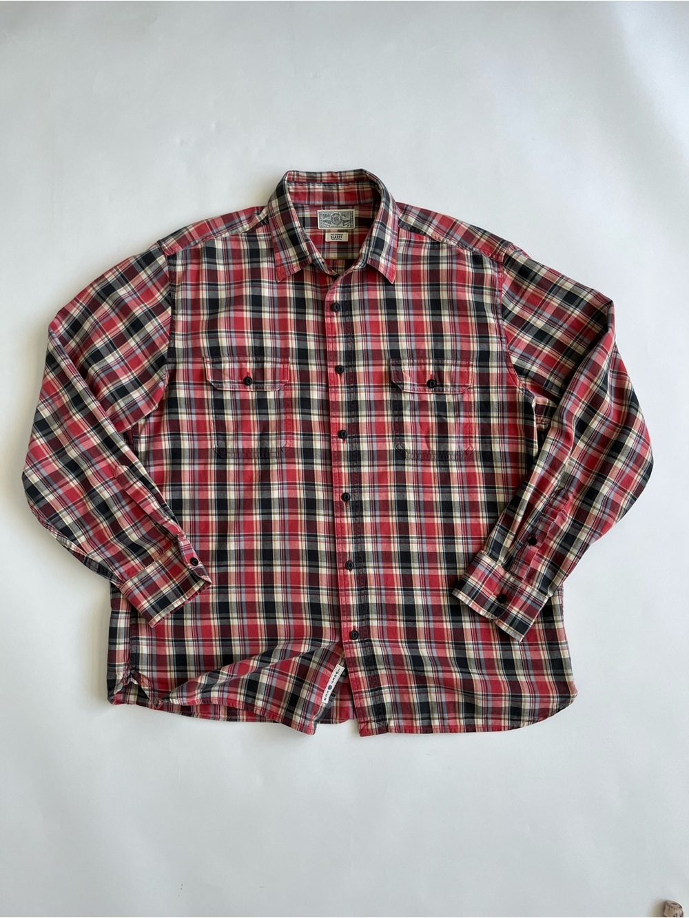 Lucky Brand Men’s Classic Red Plaid Long-Sleeve Shirt